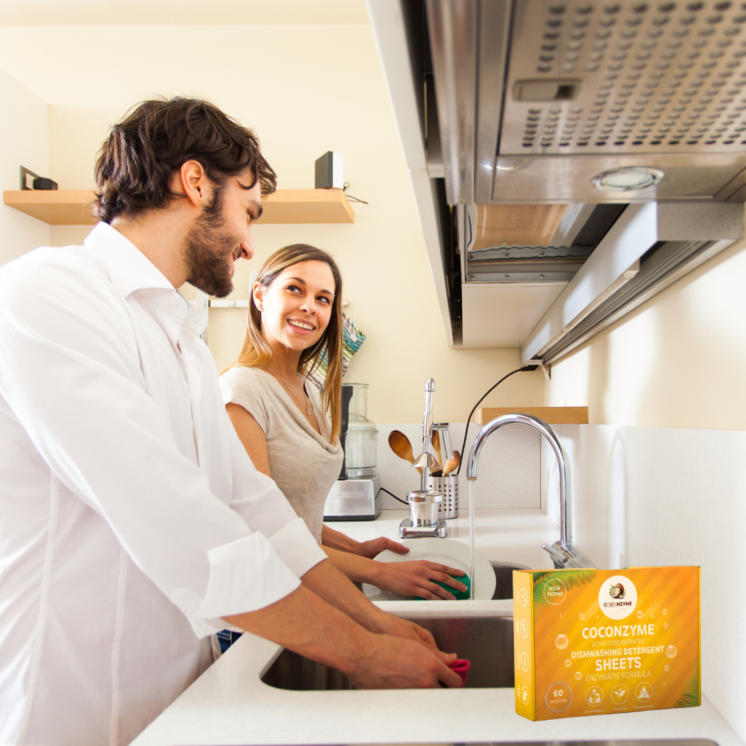 using eco-friendly dishwashing detergent sheet hand washing